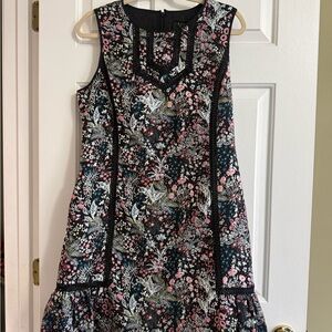 Laundry By Shelli Segal Black Floral Sleeveless Shift Dress